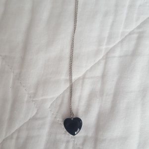 Tiffany's used black heart necklace